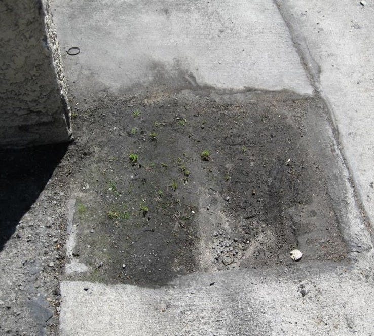 Before: Stormdrain has evidence of stains and non-stormwater discharge.